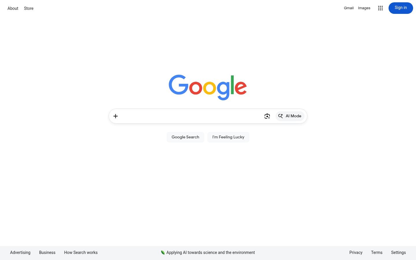 Screenshot of the google.com homepage