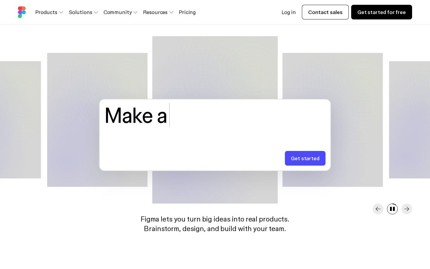 Screenshot of the figma.com homepage