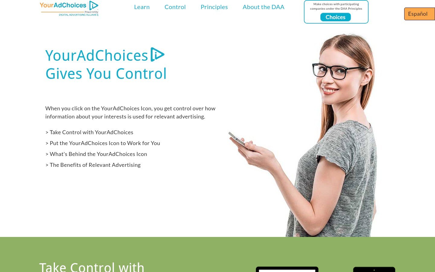 Screenshot of the aboutads.info homepage